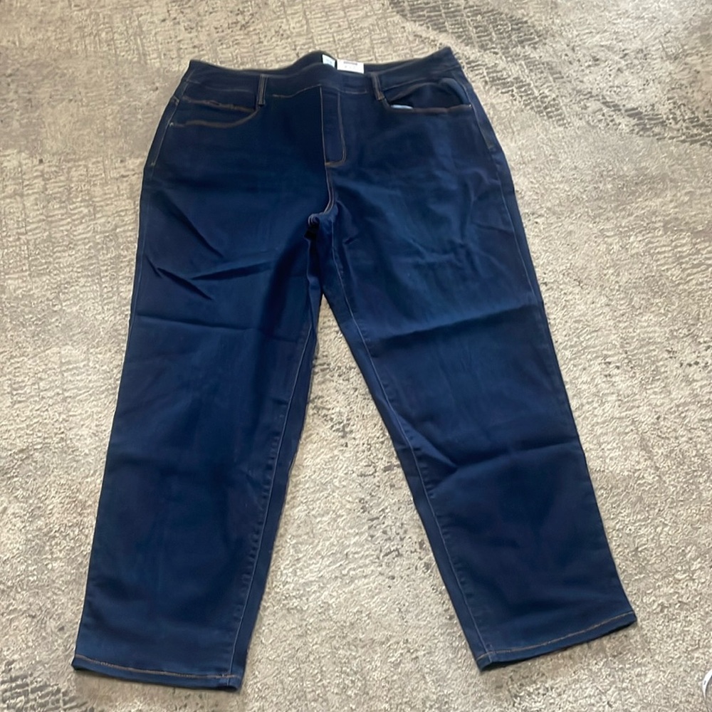 NWTs Ladies Time & True relaxed fit stretch Dark Blue Denim Jeans Sz XXL (20)